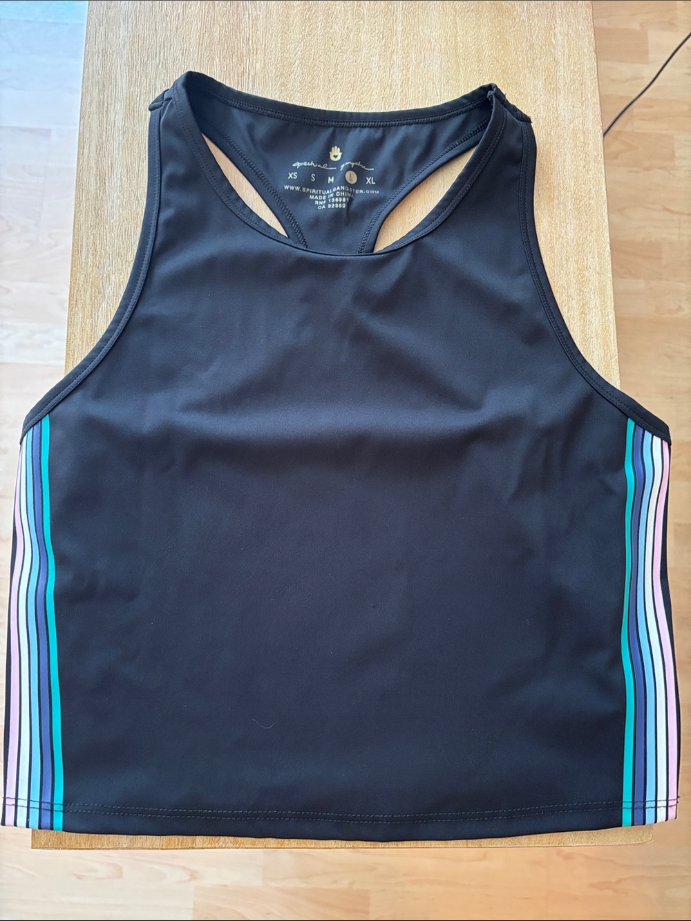 Spiritual Gangster Black Racerback High Neck Everyday Active Tank Top L